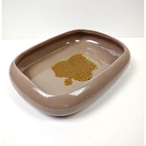 Vintage Rectangle Ceramic Planter Vase Shallow Pottery Bowl 11" MCM Made USA - Picture 9 of 10